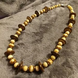 🎈 3 for $30💄Carved Wood and Bone Beads Necklace